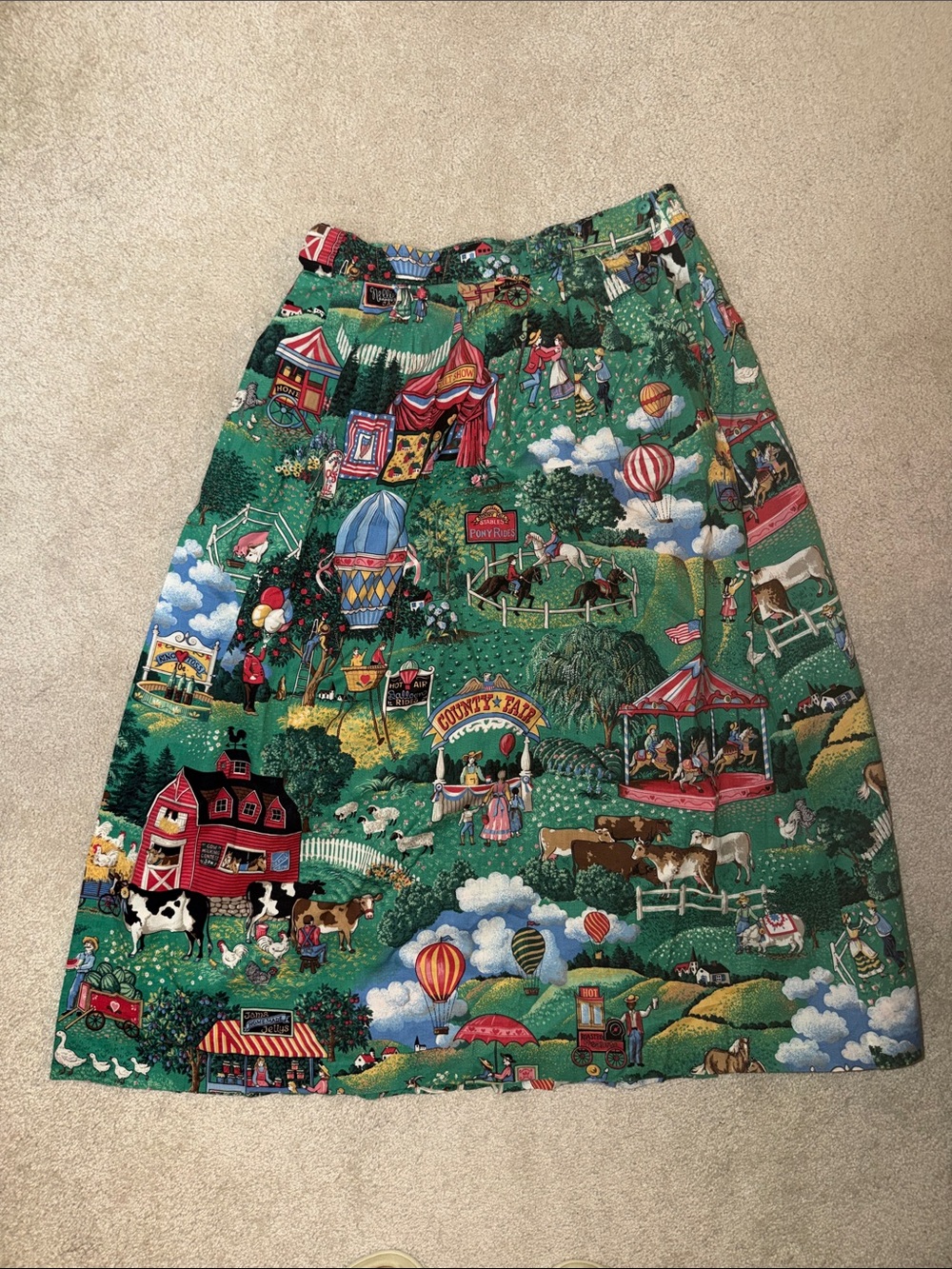 Vintage PAM’s Closet Happy farm Print Skirt